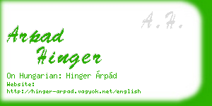 arpad hinger business card
